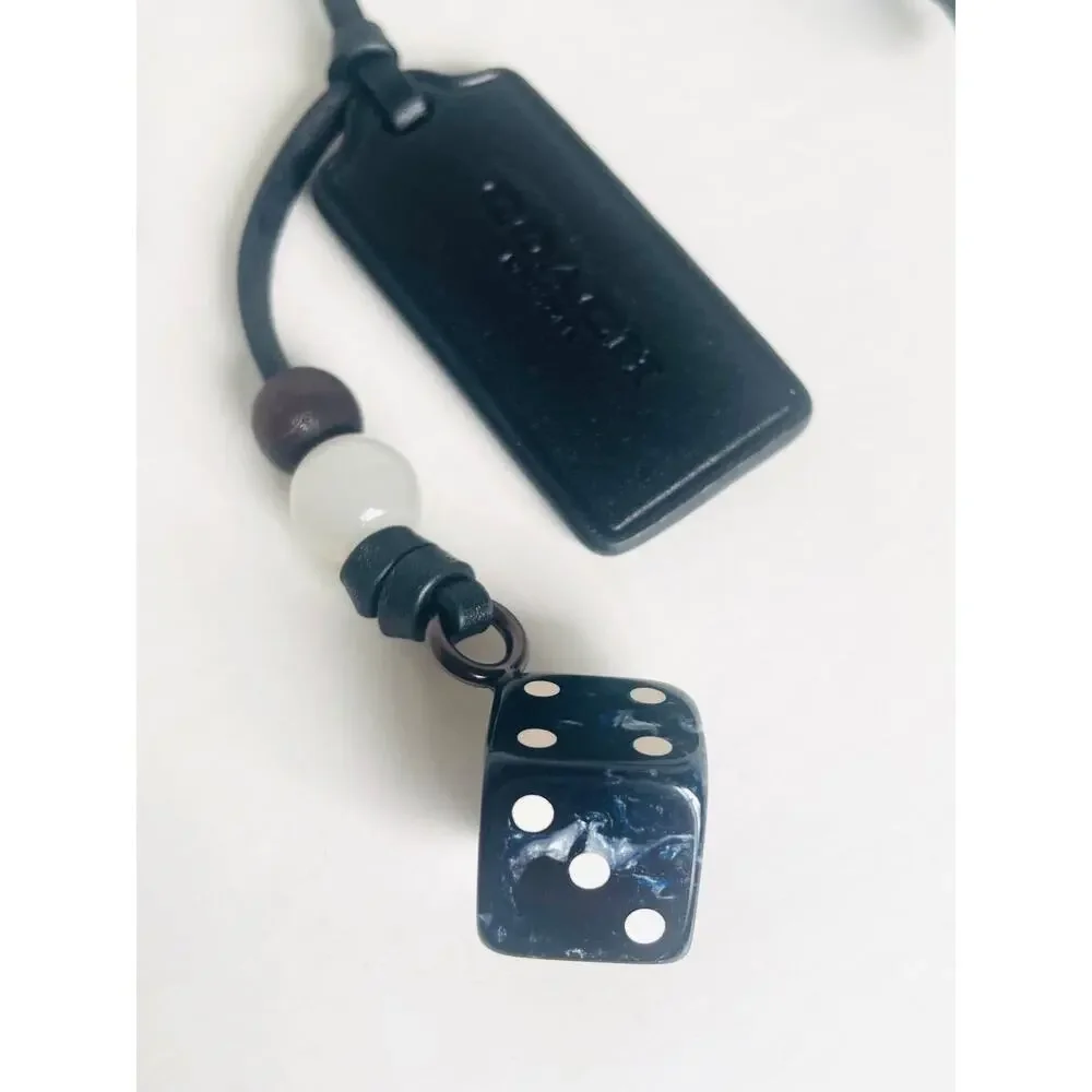 Coach Heritage Leather Bag Charm Black Rexy Dice Logo Charms CCY37